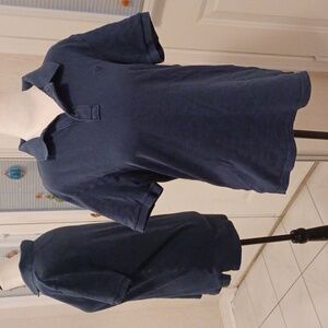 4/$60 Navy Blue Cotton Polo Shirt - Size Small